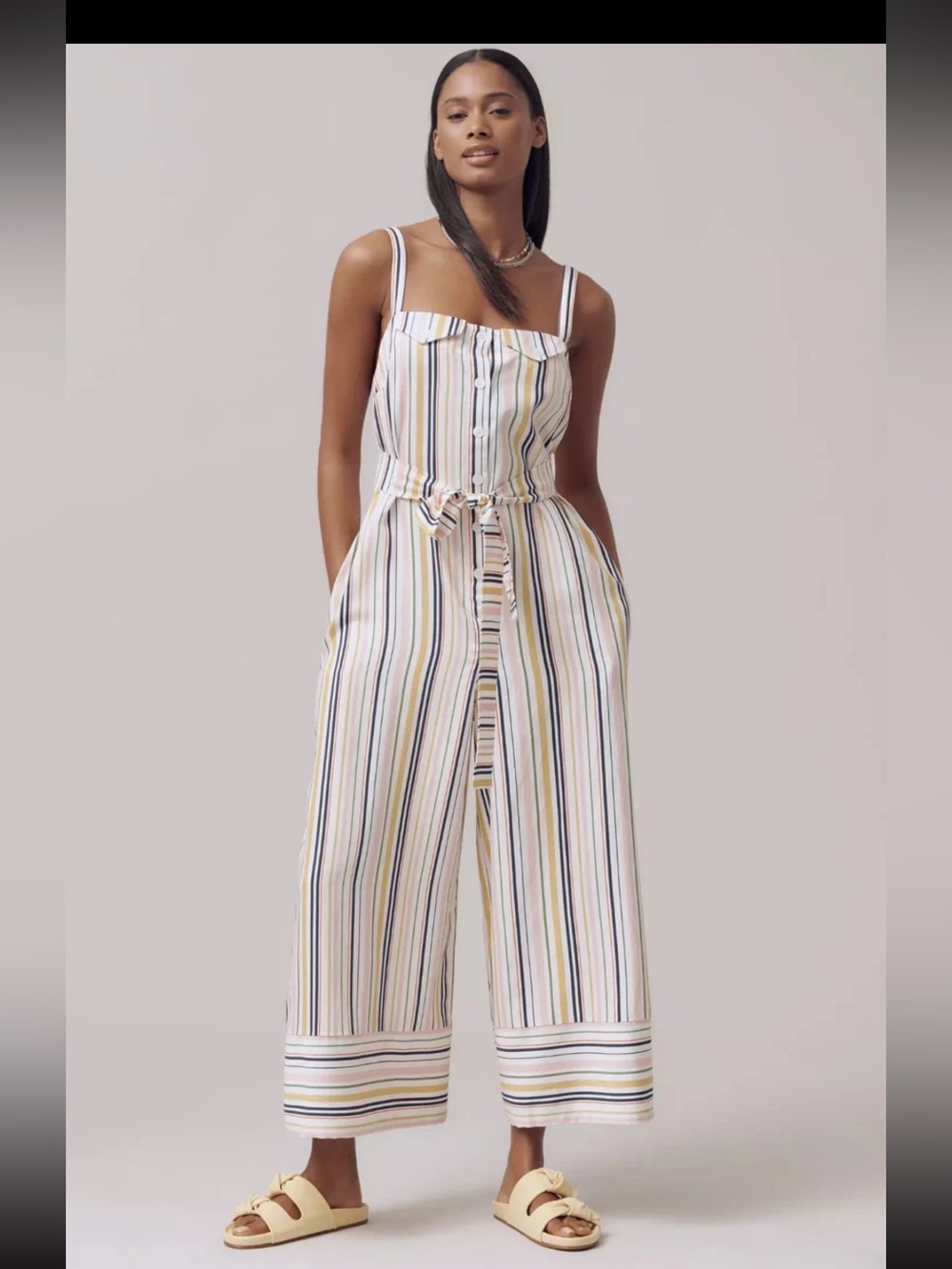 NWT Maeve Anthropologie Easy Sleeveless Shirting Jumpsuit XS